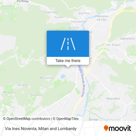 Via Ines Noventa map