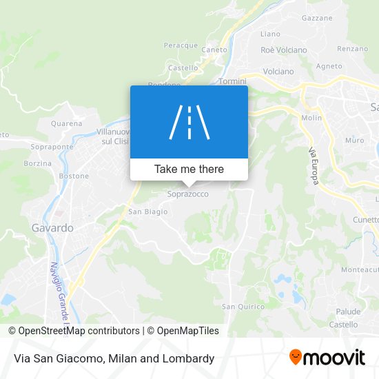 Via San Giacomo map
