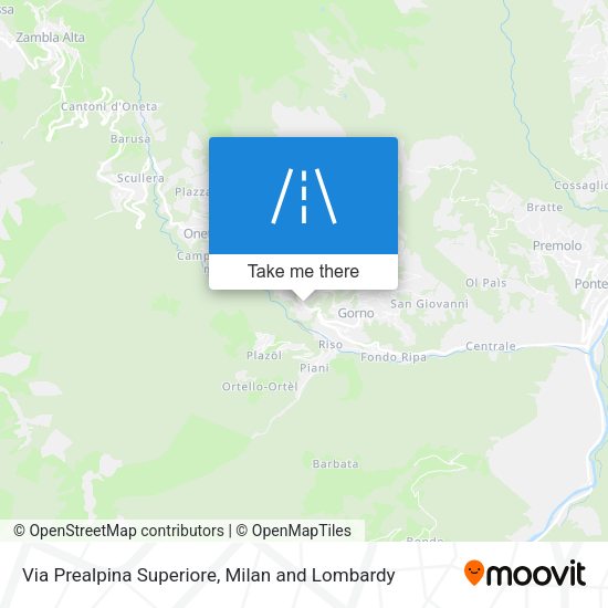 Via Prealpina Superiore map