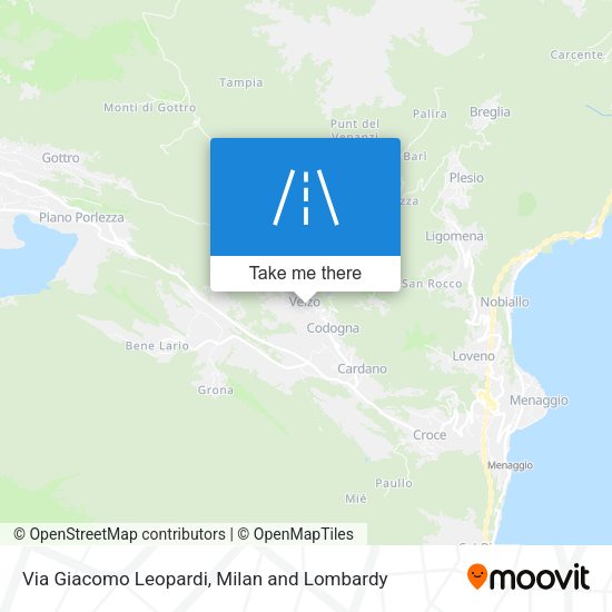 Via Giacomo Leopardi map