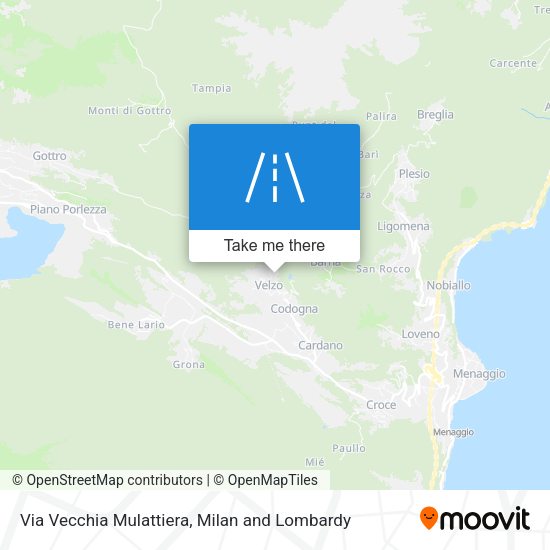 Via Vecchia Mulattiera map