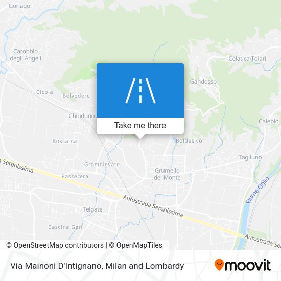Via Mainoni D'Intignano map