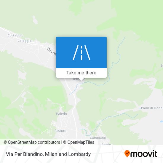 Via Per Biandino map