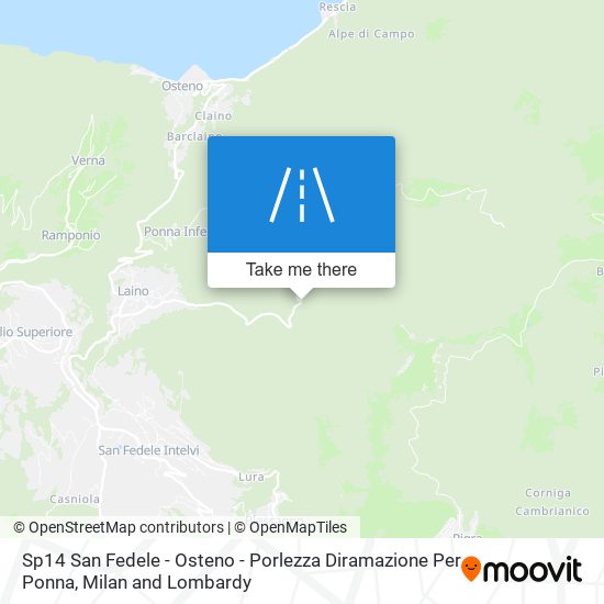 Sp14 San Fedele - Osteno - Porlezza Diramazione Per Ponna map