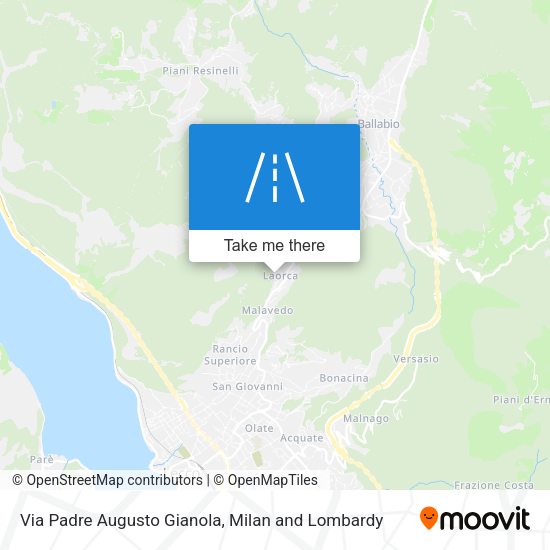 Via Padre Augusto Gianola map