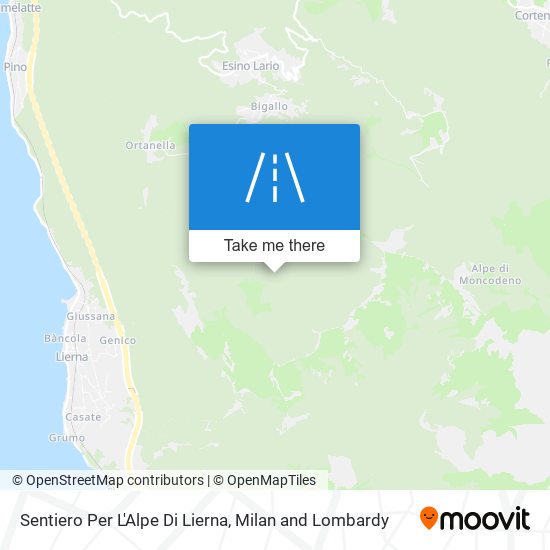 Sentiero Per L'Alpe Di Lierna map