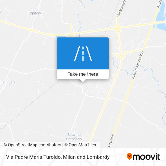 Via Padre Maria Turoldo map