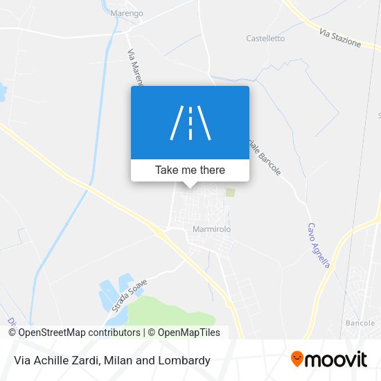 Via Achille Zardi map