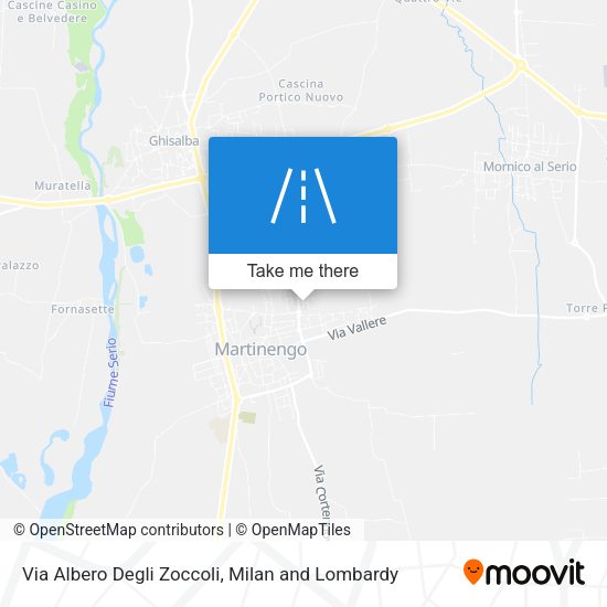 Via Albero Degli Zoccoli map