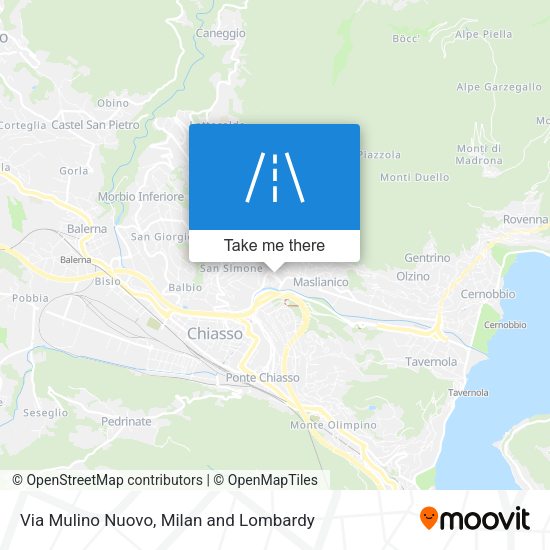 Via Mulino Nuovo map