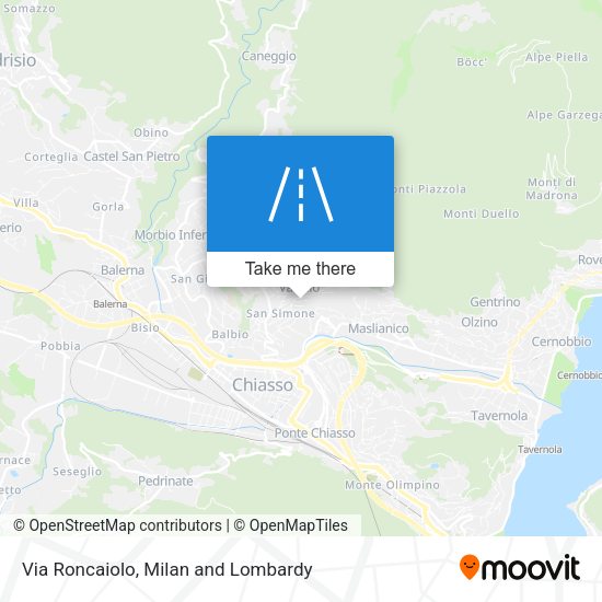 Via Roncaiolo map