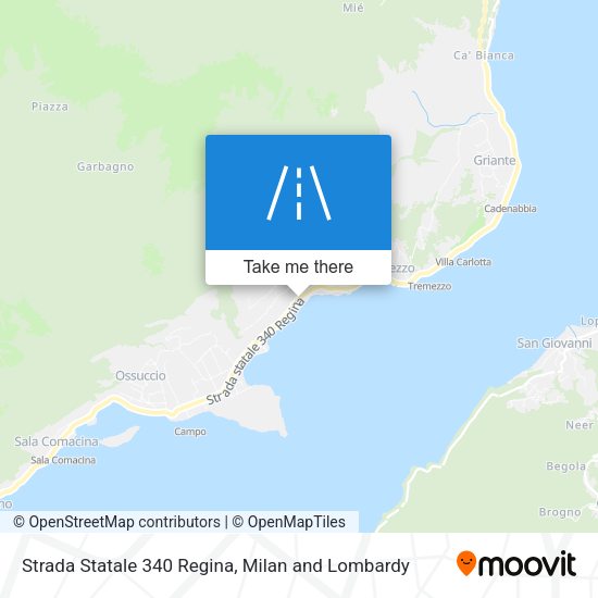 Strada Statale 340 Regina map