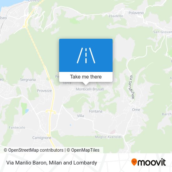 Via Manlio Baron map