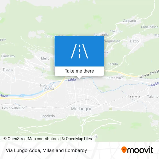 Via Lungo Adda map