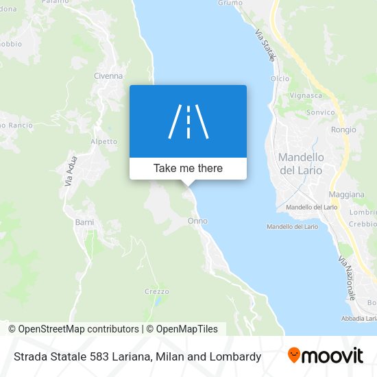 Strada Statale 583 Lariana map