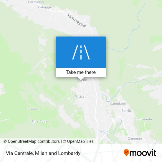 Via Centrale map