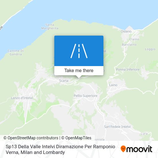 Sp13 Della Valle Intelvi Diramazione Per Ramponio Verna map