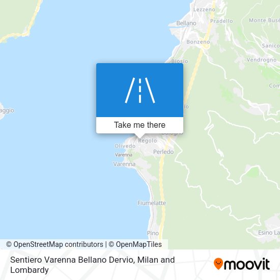 Sentiero Varenna Bellano Dervio map