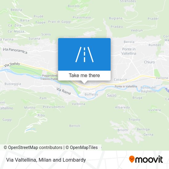 Via Valtellina map