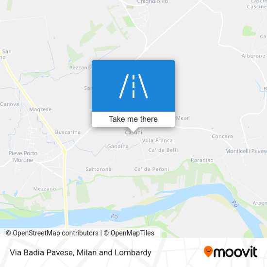 Via Badia Pavese map
