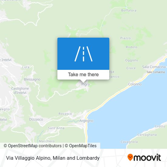 Via Villaggio Alpino map