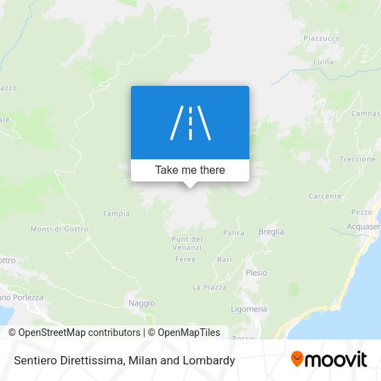 Sentiero Direttissima map