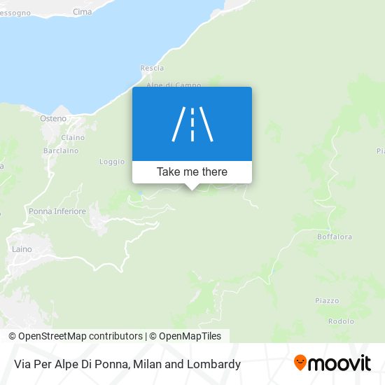Via Per Alpe Di Ponna map