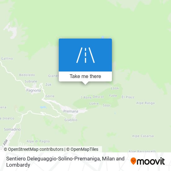 Sentiero Deleguaggio-Solino-Premaniga map