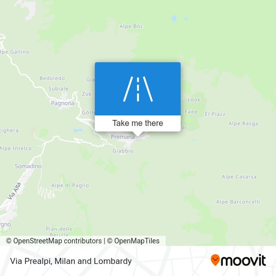 Via Prealpi map
