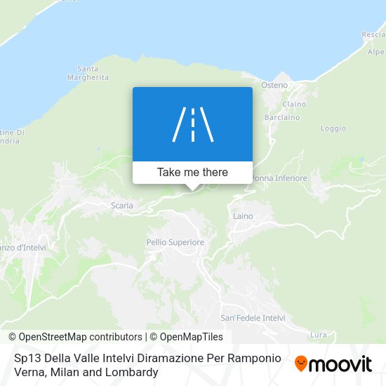 Sp13 Della Valle Intelvi Diramazione Per Ramponio Verna map