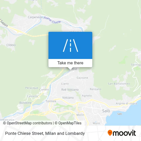 Ponte Chiese Street map