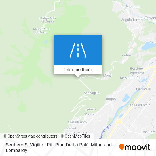 Sentiero S. Vigilio - Rif. Pian De La Palù map