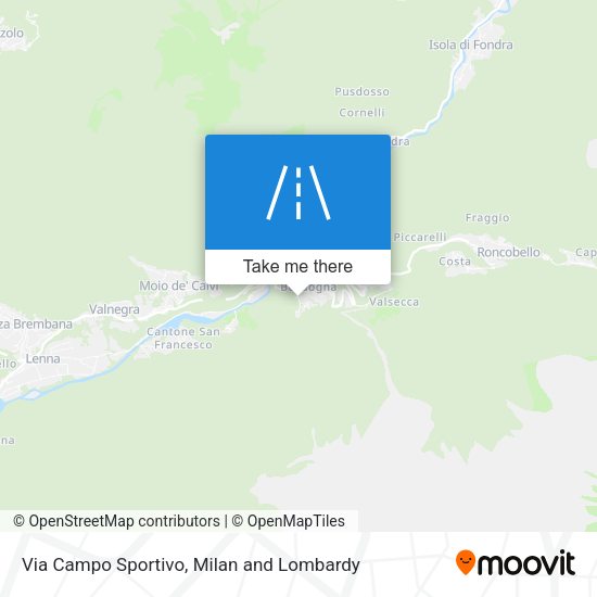 Via Campo Sportivo map