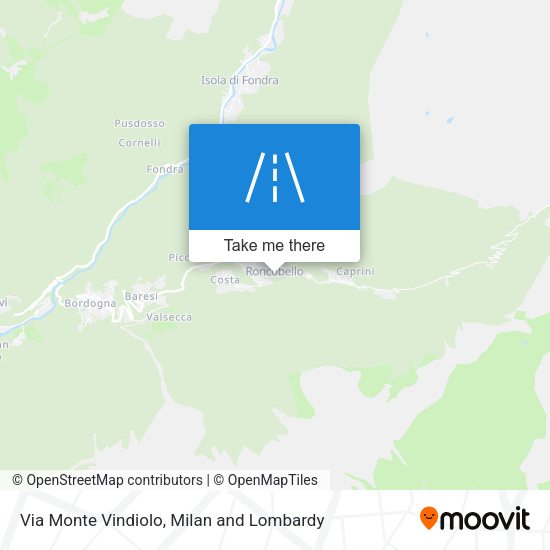 Via Monte Vindiolo map