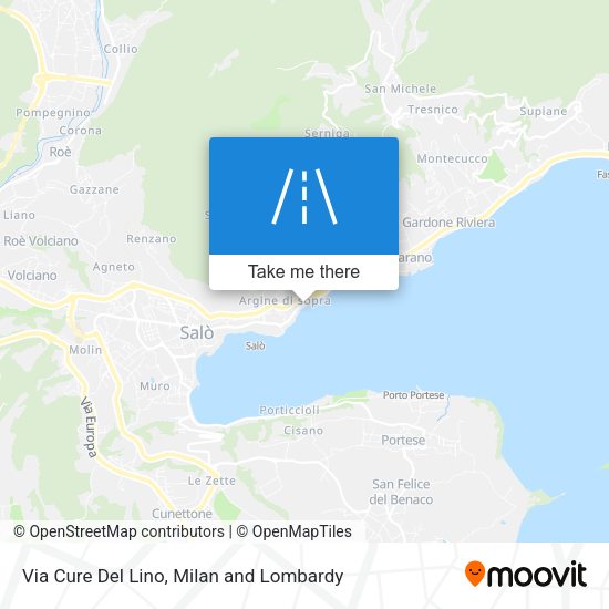 Via Cure Del Lino map