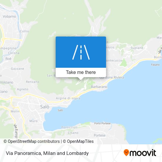 Via Panoramica map
