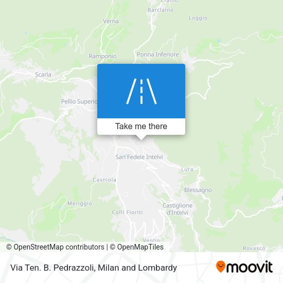 Via Ten. B. Pedrazzoli map