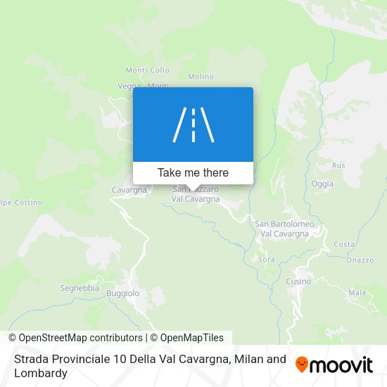 Strada Provinciale 10 Della Val Cavargna map