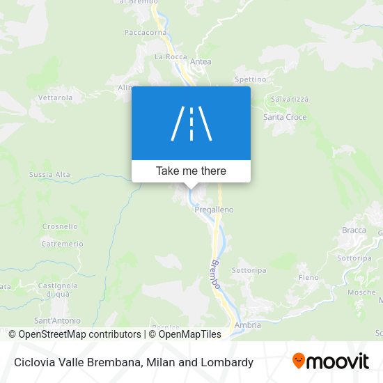 Ciclovia Valle Brembana map