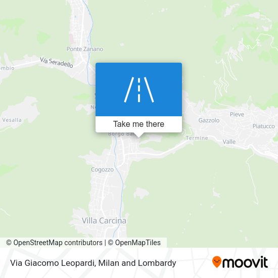 Via Giacomo Leopardi map