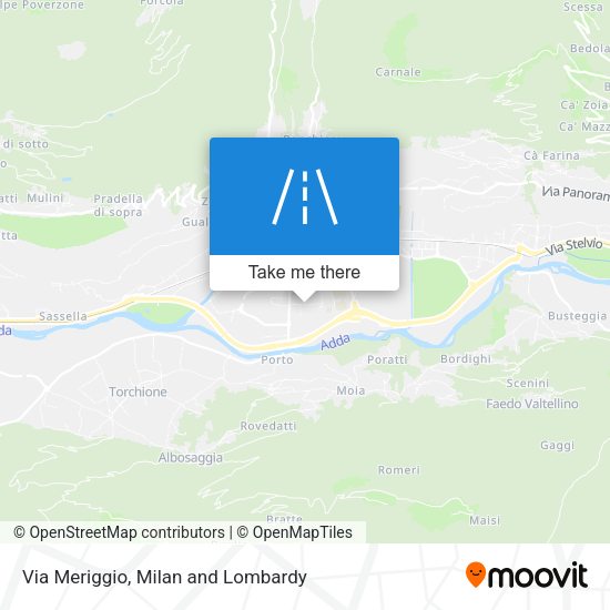 Via Meriggio map
