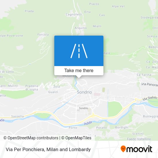 Via Per Ponchiera map
