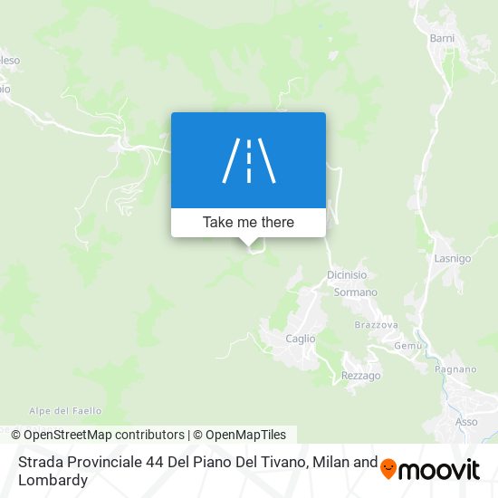 Strada Provinciale 44 Del Piano Del Tivano map