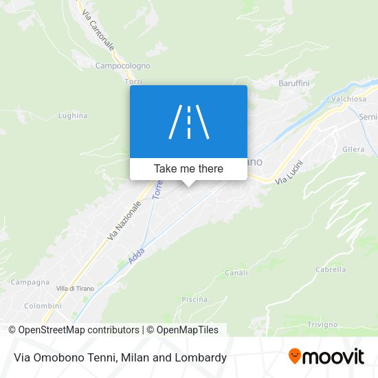 Via Omobono Tenni map