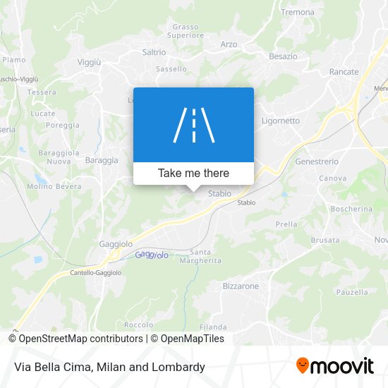 Via Bella Cima map