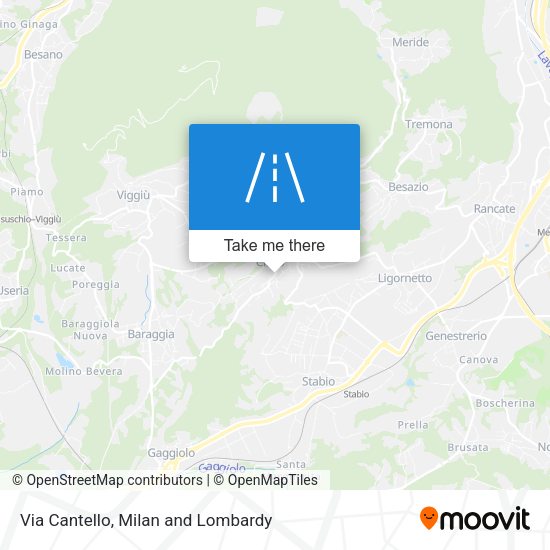 Via Cantello map