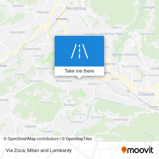 Via Zoca map