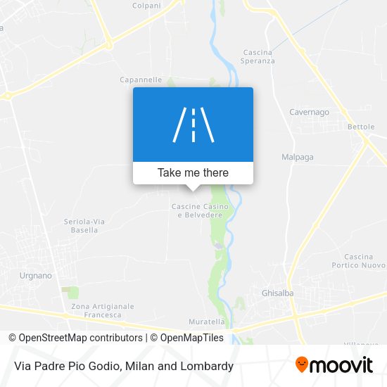 Via Padre Pio Godio map