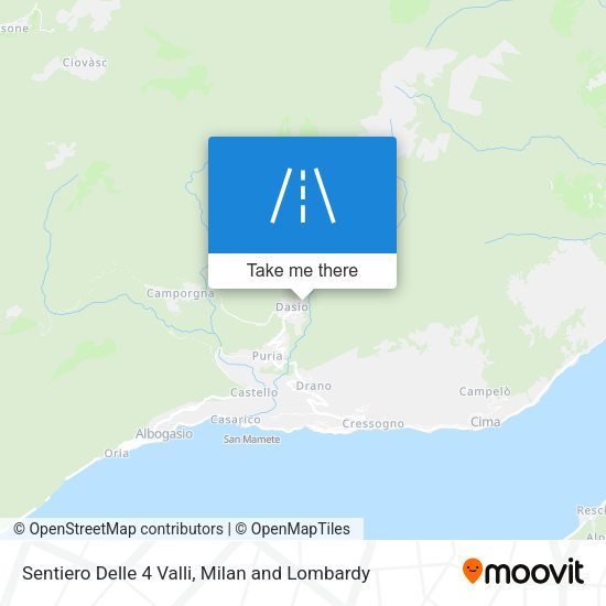 Sentiero Delle 4 Valli map