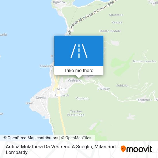 Antica Mulattiera Da Vestreno A Sueglio map